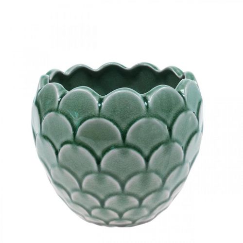 Artikel Keramisk blomkruka Vintage Grön Crackle Glaze Ø15cm H13cm