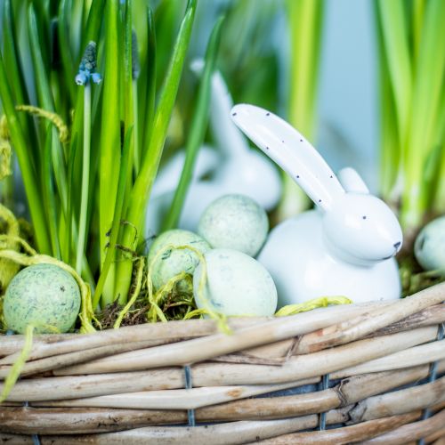 Floristik24 Keramisk kanin vit 8,5 cm 4st