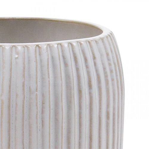 Artikel Keramikvas med spår Vit keramikvas Ø13cm H20cm