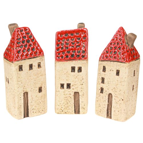 Floristik24 Keramikhus bordsdekoration keramikhus H11cm 3 st