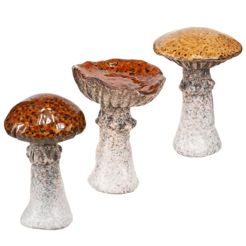 Keramik svampar keramikdekoration svampar orange gul brun 8cm 3 st