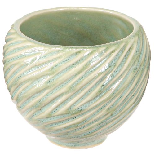 Artikel Keramiska skålar i grön spiraldesign Ø9cm H7cm 4st