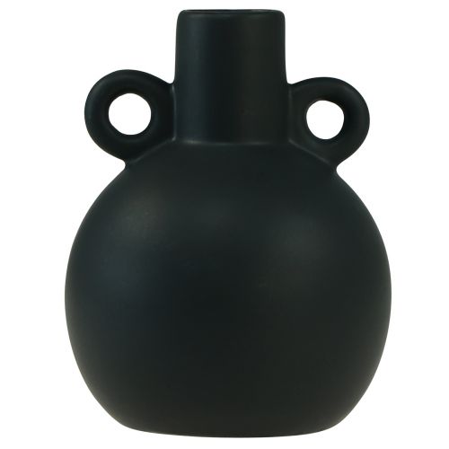 Floristik24 Keramikvas minivas svart handtag keramik Ø8,5cm H12cm