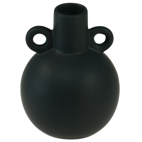 Artikel Keramikvas minivas svart handtag keramik Ø8,5cm H12cm