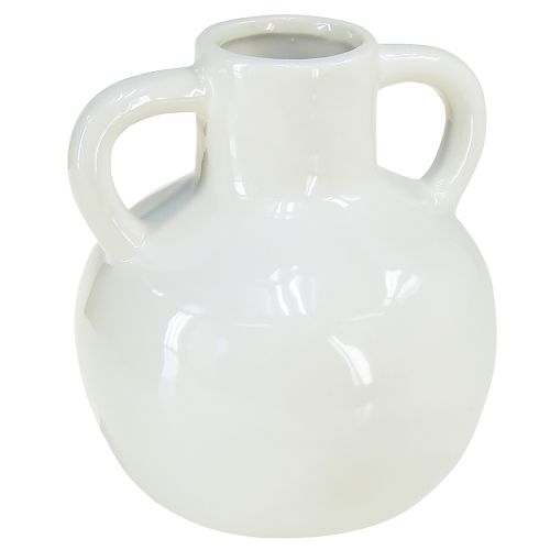 Artikel Keramikvas vit vas med 2 handtag keramik Ø7cm H11,5cm