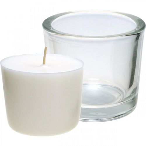 Ljus i glas Ljusburk vaxljus vit Ø9cm H8cm