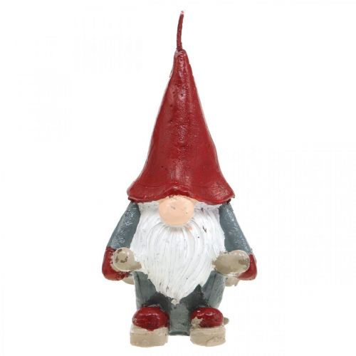 Floristik24 Motivljus jultomte, adventsdekoration, tomte med skidor, dekorationsljus H12cm
