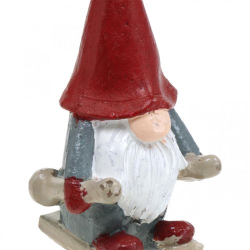 Floristik24 Motivljus jultomte, adventsdekoration, tomte med skidor, dekorationsljus H12cm