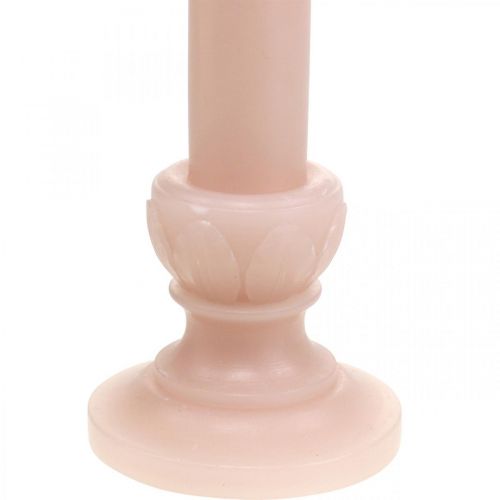 Floristik24 Dekorativt stavljus rosa nostalgiljus vax enfärgat 25cm