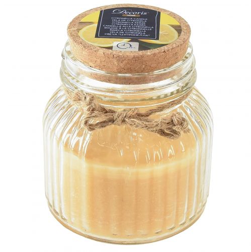 Artikel Ljus Citronella doftljus glaslock honung H11,5cm