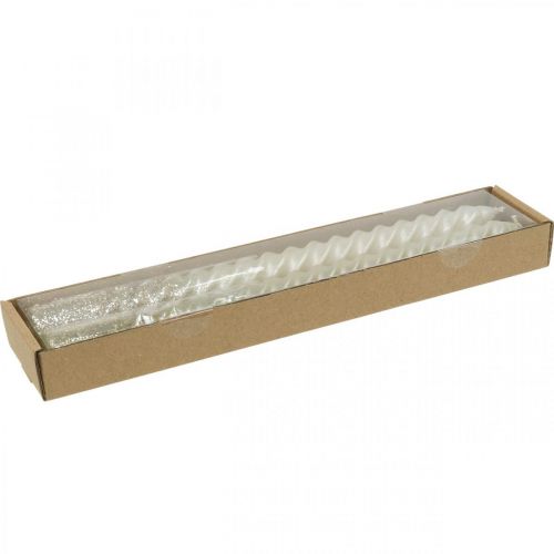 Floristik24 Koniska ljus vridna ljus spiralljus kräm 24cm 2st