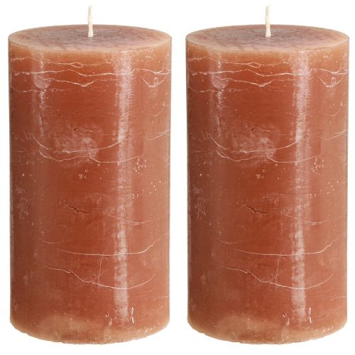 Artikel Ljus färgade kola pelarljus 85×150mm 2 st
