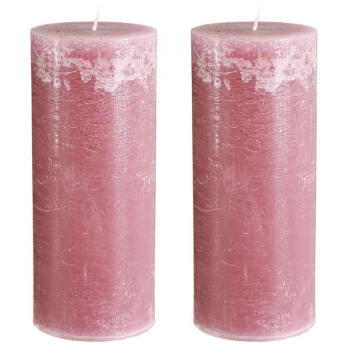 Artikel Ljus i rosa pelarljus gammalrosa 85×200mm 2 st