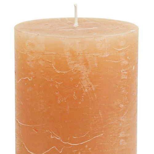Artikel Enfärgade ljus Orange Persika pelarljus 70×120mm 4 st