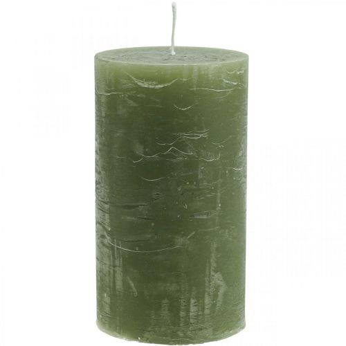 Artikel Enfärgade ljus olivgröna pelarljus 85×150mm 2 st