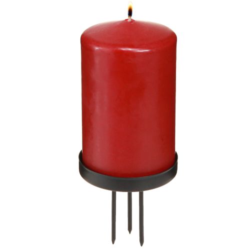 Floristik24 Ljusstake adventskrans metall svart matt Ø8cm 4 st