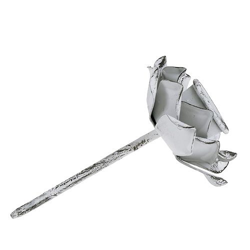 Floristik24 Ljusstake blomformad vit shabby Ø5,8 cm H6,8 cm 4 st