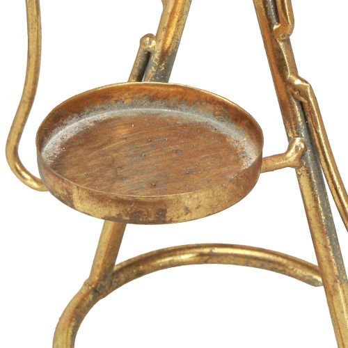 Floristik24 Ljusstake änglar värmeljus och pelarljus guld H26cm