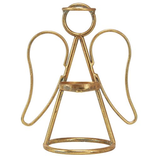 Floristik24 Ljusstake änglar värmeljus och pelarljus guld H26cm