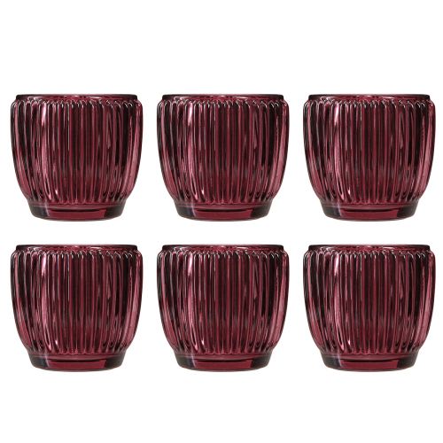Artikel Ljusstake glas Bärlykta retro Ø7cm H7cm 6 st