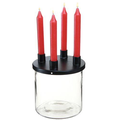 Ljusstake glas Stav ljusstake dekorationsglas H11cm Ø10cm