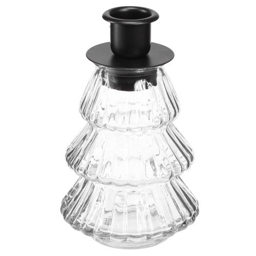 Floristik24 Ljushållare glas för pinnljus Julgran 13,5cm 2st