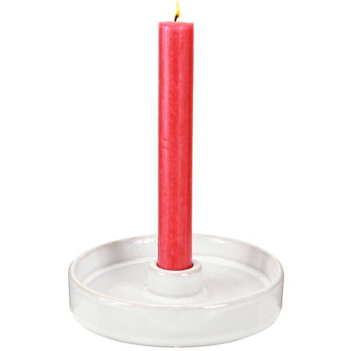 Artikel Ljusstake Keramik Vit – Modern Ljusstake för Taper Ljusstakar Ø13cm 2 st