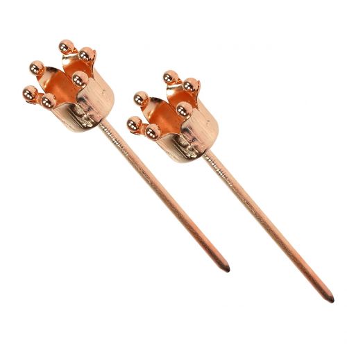 Floristik24 Ljushållare krona koppar Ø2,2cm H7cm 4 st