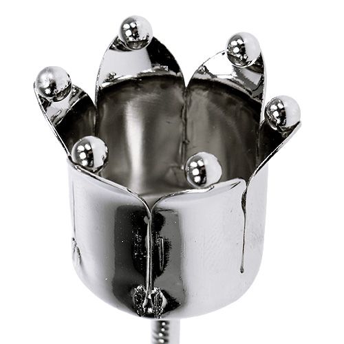 Artikel Ljushållare krona silver Ø3cm H12,5cm 4 st