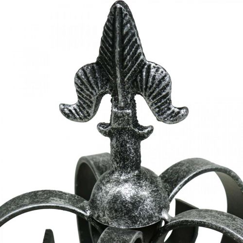 Deco krona antik silverlook metall Ø12cm H20cm