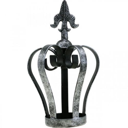 Artikel Deco krona antik silverlook metall Ø12cm H20cm