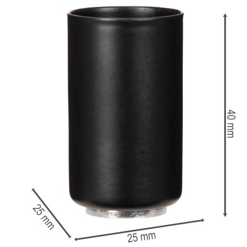 Rund magnetisk ljushållare, mattsvart, för 25 mm koniska ljus, 4 stycken | Floristik24.se