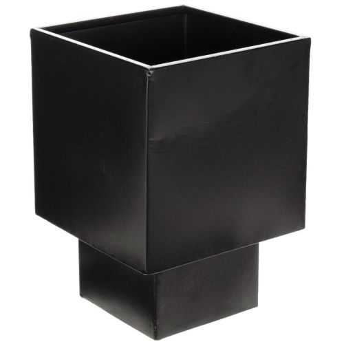 Svart kubkruka med bas, modern, 22 cm köpa | Floristik24.se