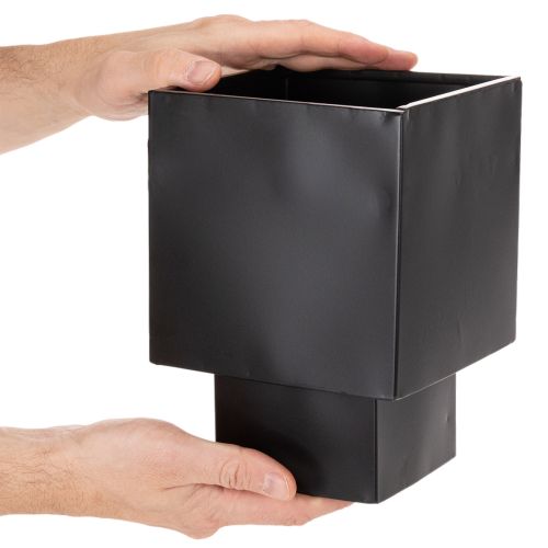 Svart kubkruka med bas, modern, 22 cm | Floristik24.se