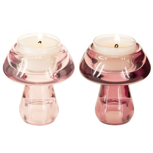 Artikel Ljusstake svamp värmeljusstake glas bär Ø6,5cm H7cm 2st