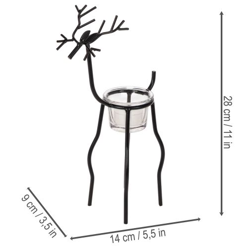 Renljusstake med värmeljus i glas, 28 cm | Floristik24.se
