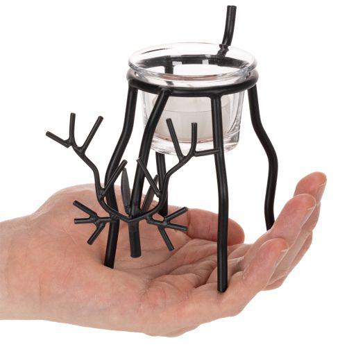 Renljusstake med värmeljus i glas, 15 cm | Floristik24.se