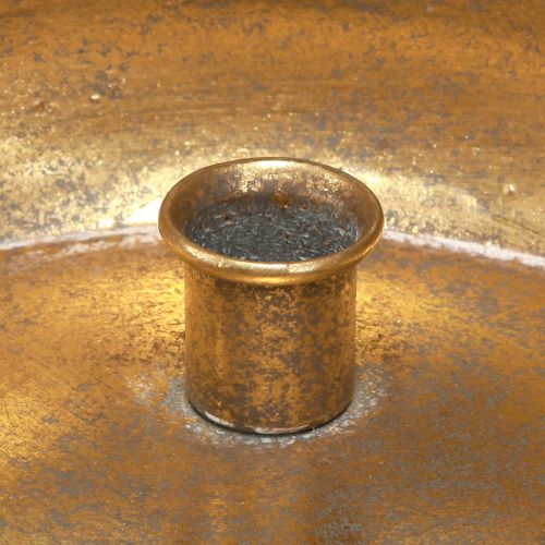 Artikel Ljusstake skål för 4 st pinnljus antik look guld Ø22cm