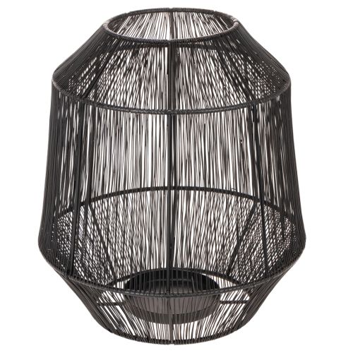 Svart ljusstake, dekorativ lykta, trådkorg, Ø24cm, H28cm | Floristik24.se