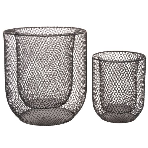 Svart metalltrådsljushållare, Ø28,5/18 cm, set om 2 | Floristik24.se