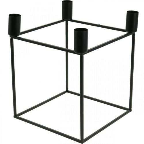 Floristik24 Ljusstake Black Cube Metal Stick Ljusstake 18cm