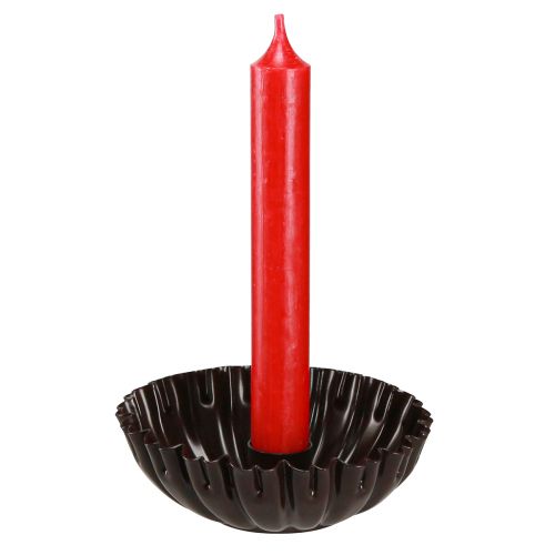Artikel Ljusstake vintage tårtform mörkbrun Ø11,5cm 4st