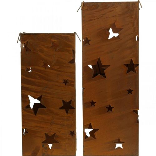 Artikel Ljusstake julpatina dekoration H40/50cm set om 2
