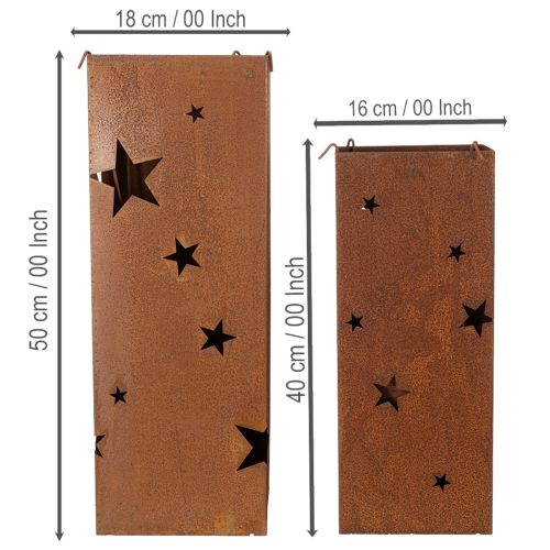 Artikel Julljusstakar, rustik finish, 40/50 cm höga, set om 2