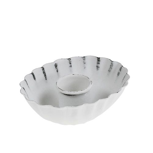 Floristik24 Ljusstake vit Ø8,5cm H2,5cm