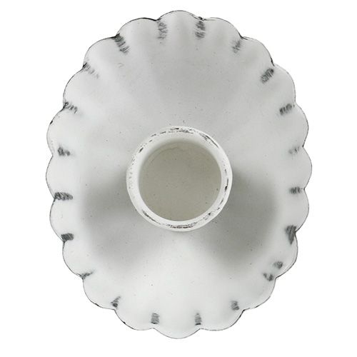 Floristik24 Ljusstake vit Ø8,5cm H2,5cm