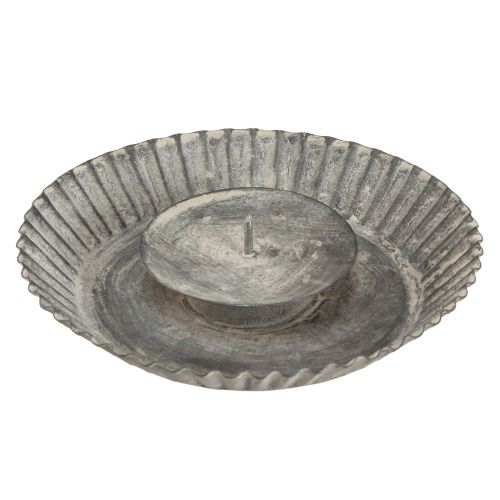 Ljushållare som bakform ljusplåt grå Ø15cm H3cm 4st