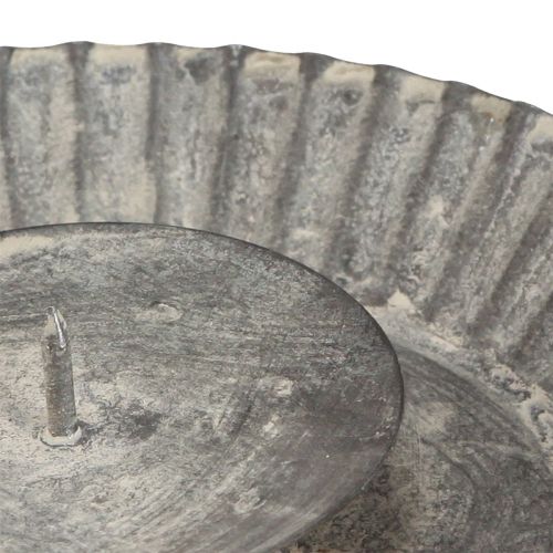 Artikel Ljushållare som bakform ljusplåt grå Ø15cm H3cm 4st