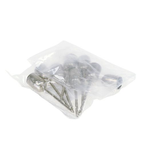 Floristik24 Ljusstake för trädljus silver Ø1,2cm H7cm 8st