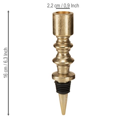 Artikel Ljusstake för flaskor metall antik look ljus guld H15cm